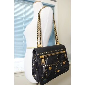 Moschino Black Leather Shoulder Bag